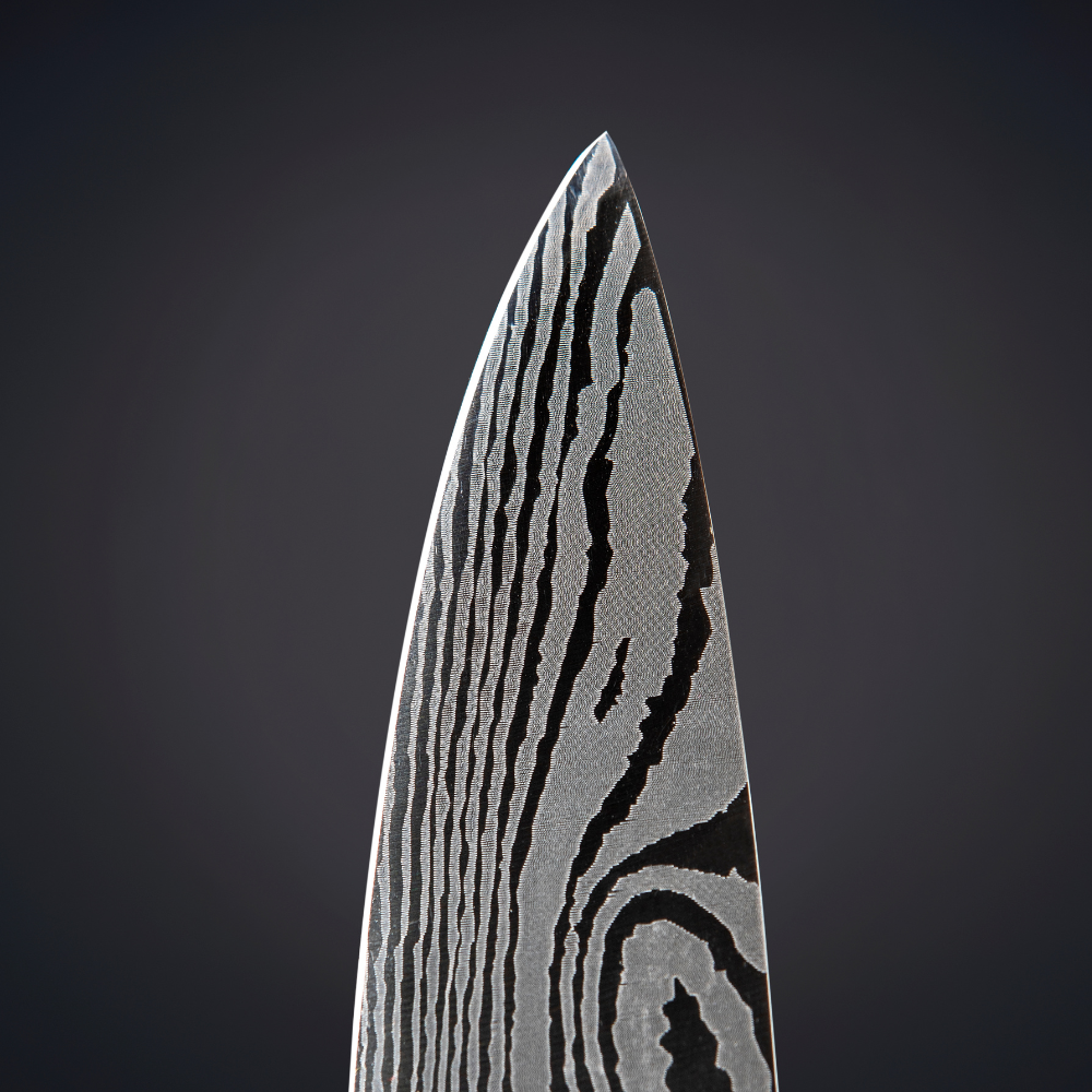 Set of 3 high-carbon steel Japanese kitchen knives. Professional kitchen knives with gift box.