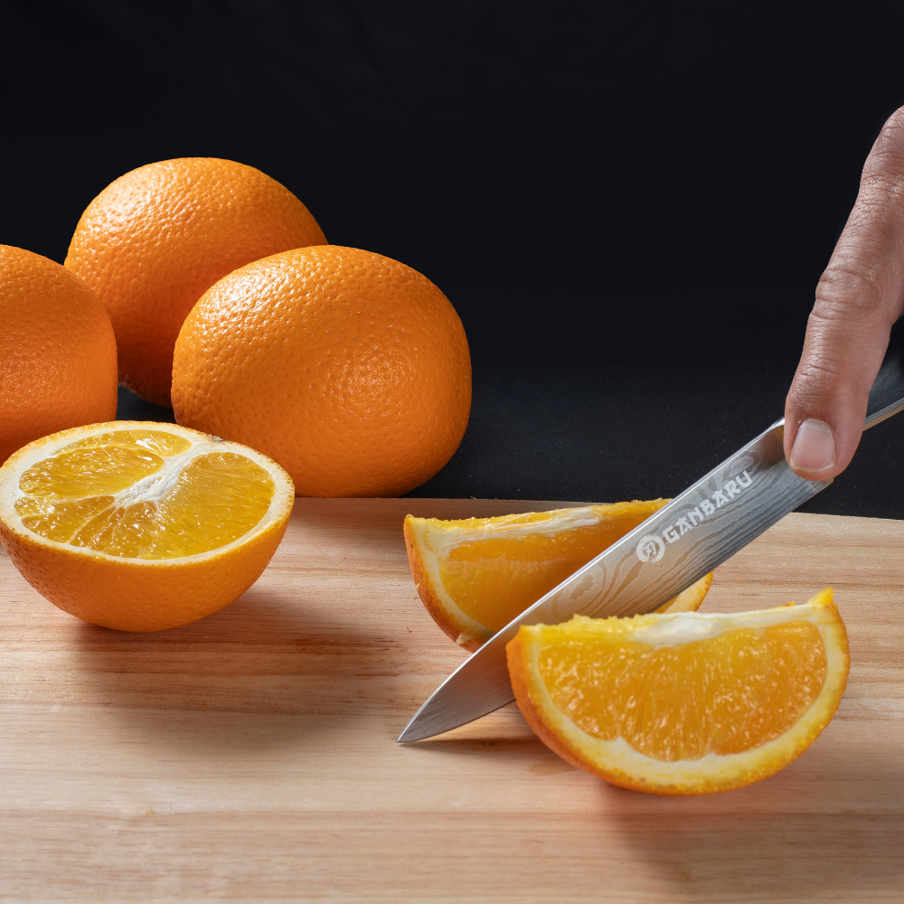 Set of 3 high-carbon steel Japanese kitchen knives. Professional kitchen knives with gift box.