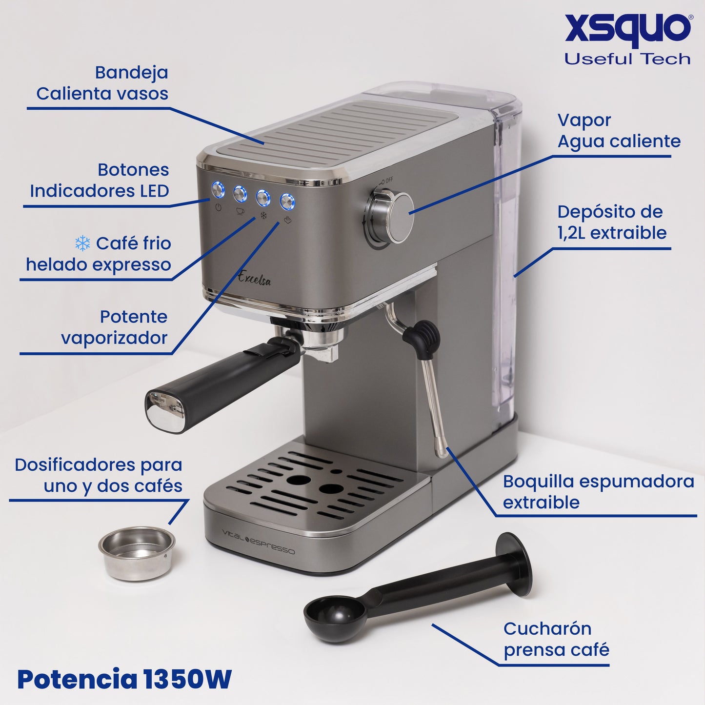 Excelsa 1350W 20 Bar Coffee Maker – XSQUO