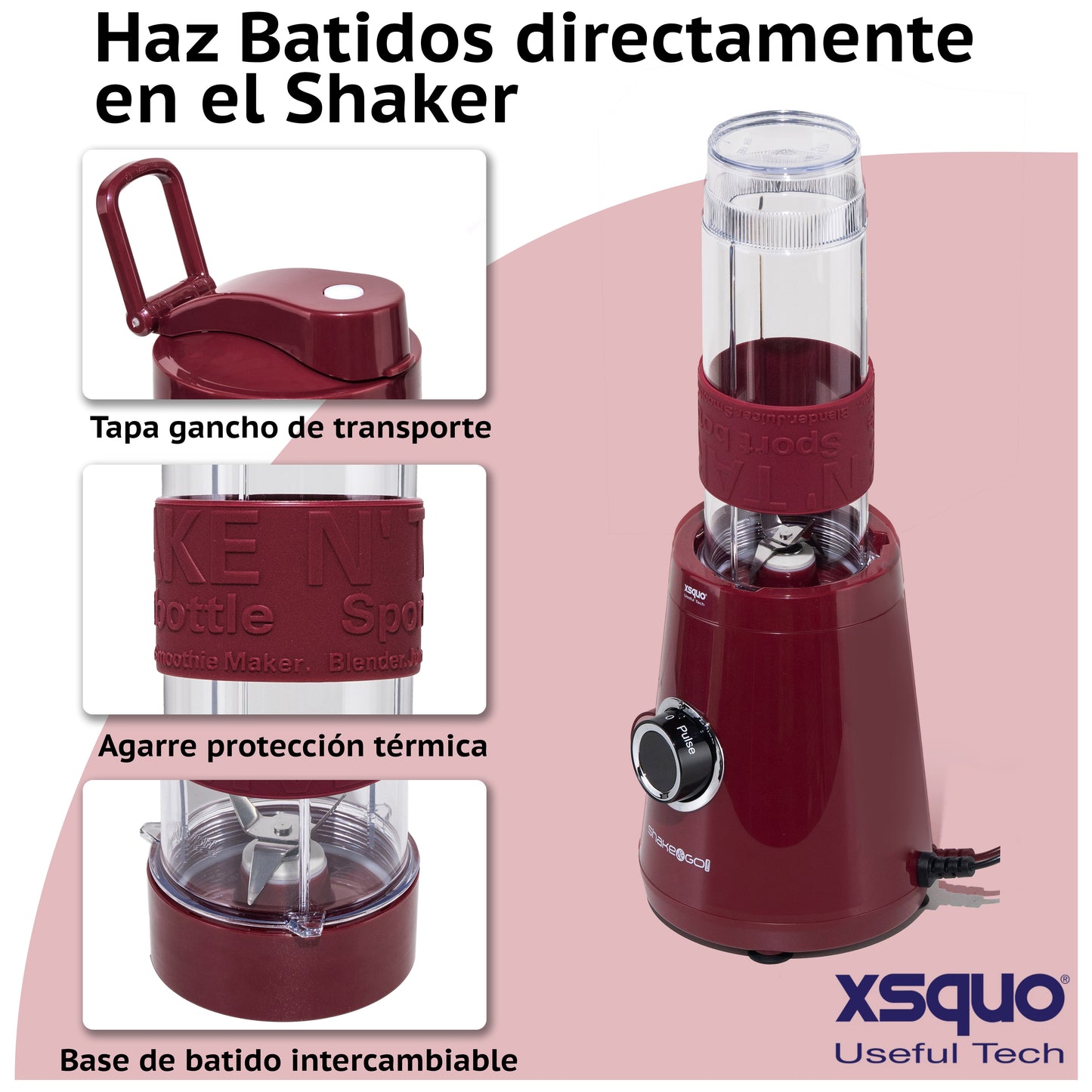 Shake & Go – Mini Batidora Personal 3 en 1 con Botellas Portátiles (500W)