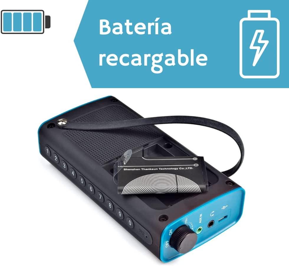 Radio FM con altavoz Bluetooth y batería Recargable