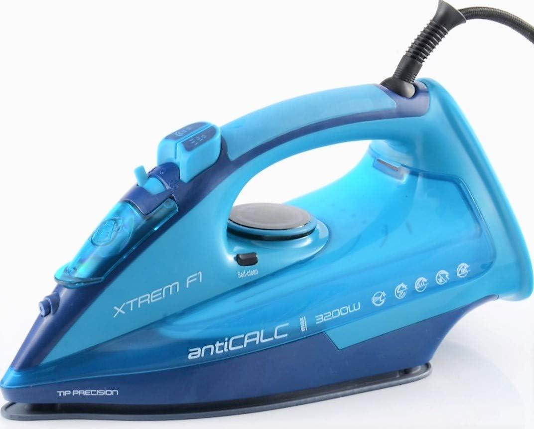 Plancha de vapor de 3200 W. Xtrem F1 Azul.