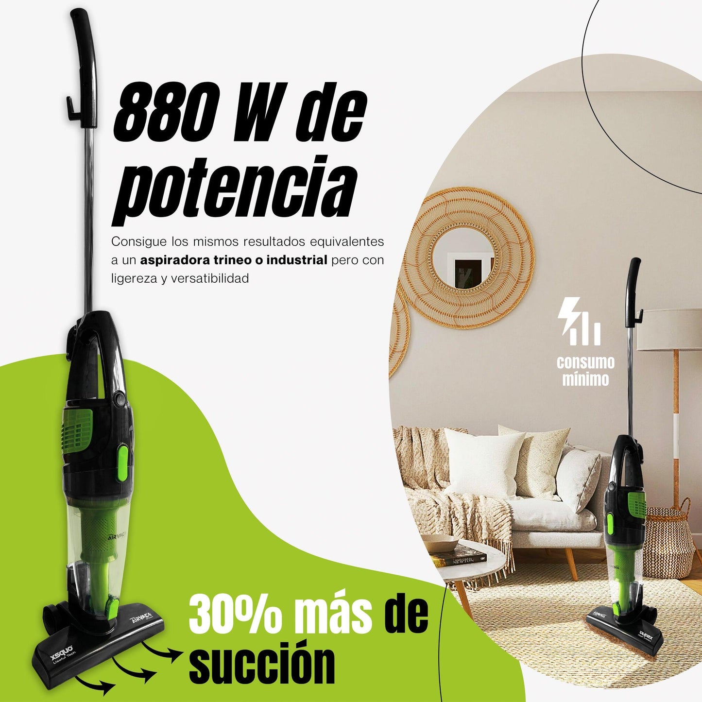 Aspiradora Airvac 880W (REACONDICIONADO)