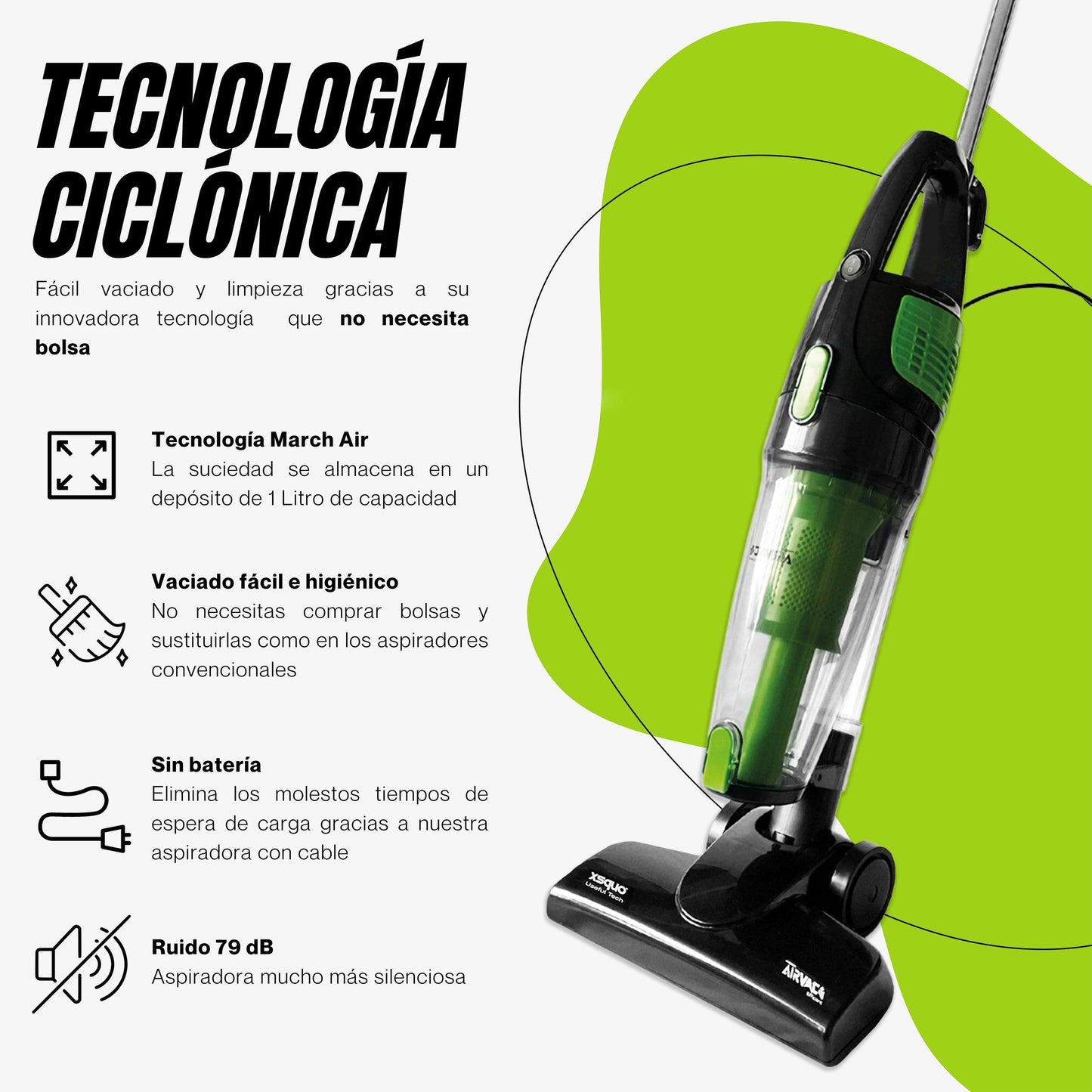 Aspiradora Airvac 880W (REACONDICIONADO)