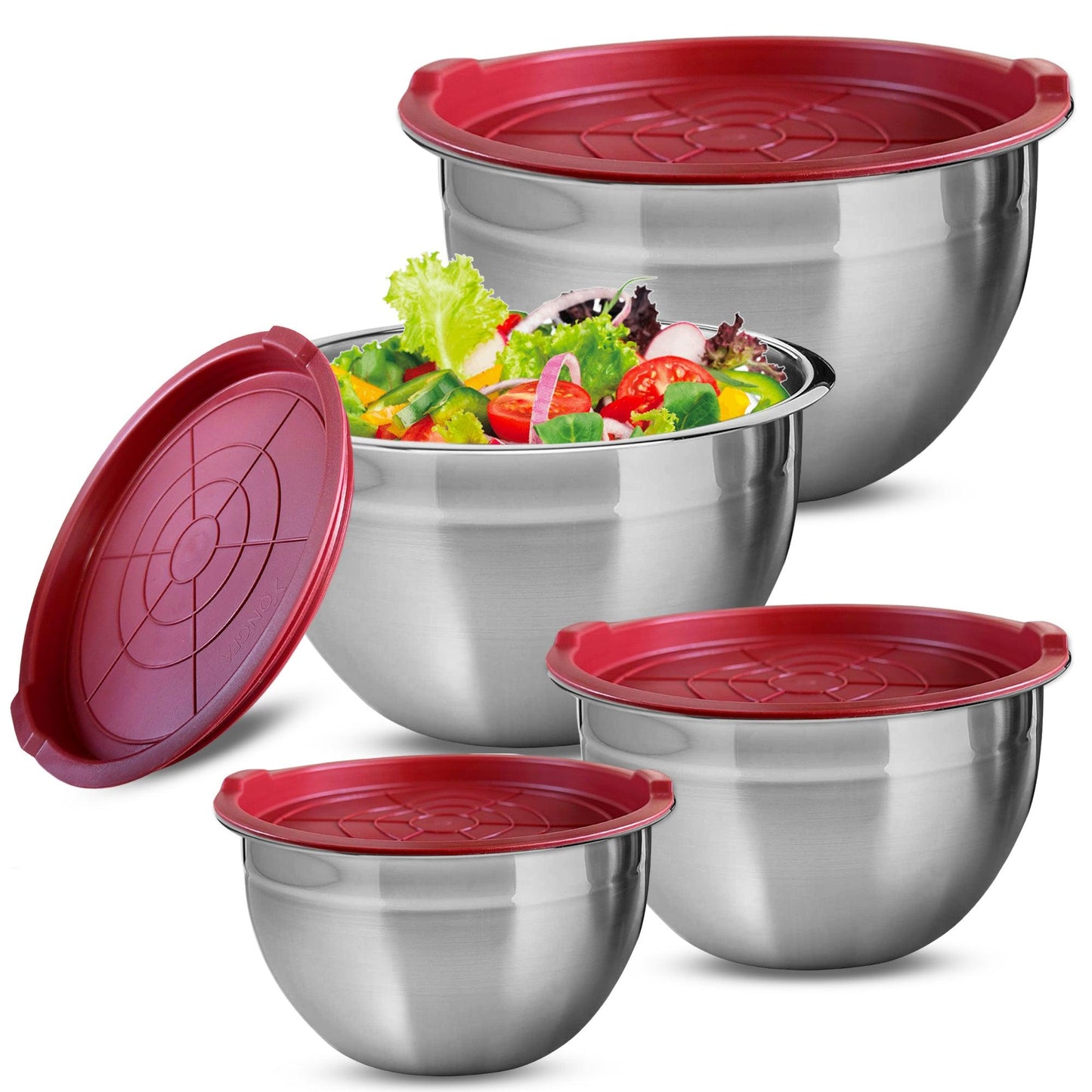 Set of 4 stainless steel bowls