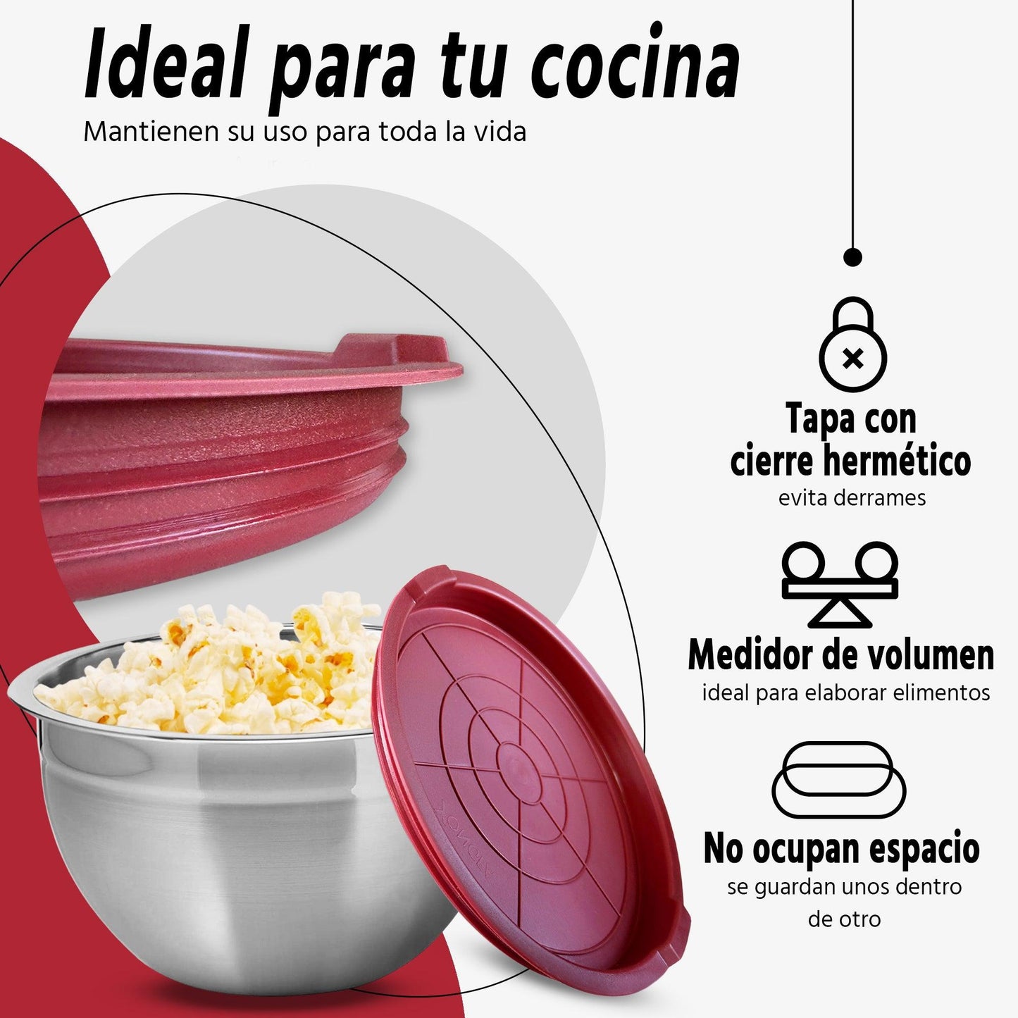 Set of 4 stainless steel bowls