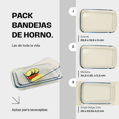 Set bandejas de horno Pirex