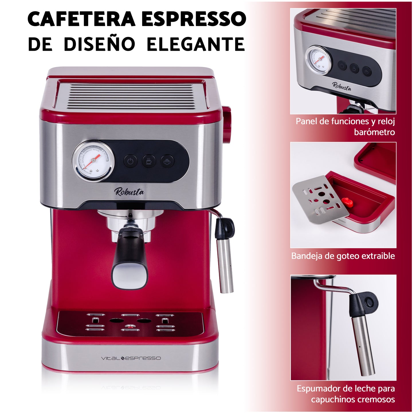 Cafetera Vital Espresso 1350W 20 Bares – XSQUO