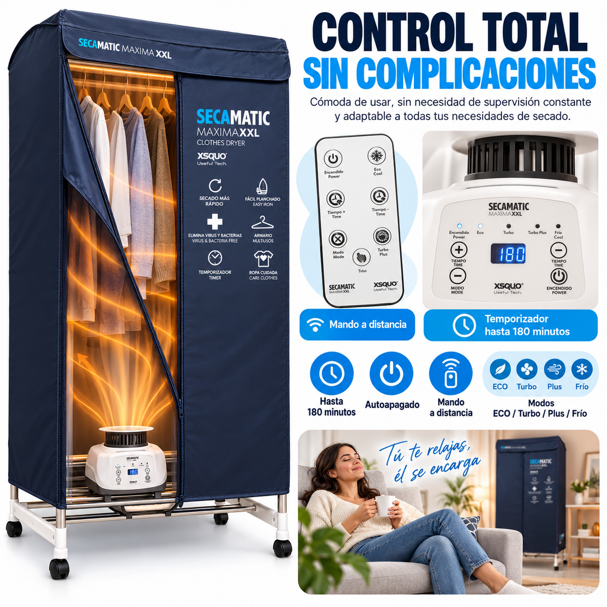 Secadora de ropa Secamatic Máxima XXL 1200w