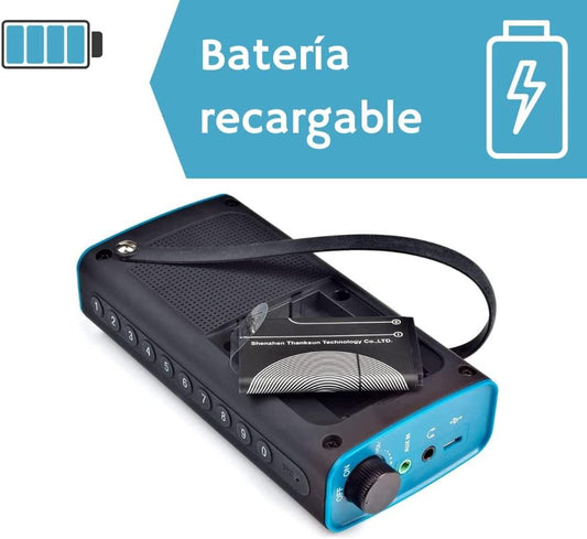 FM Radio with Bluetooth Speaker and Rechargeable Battery 