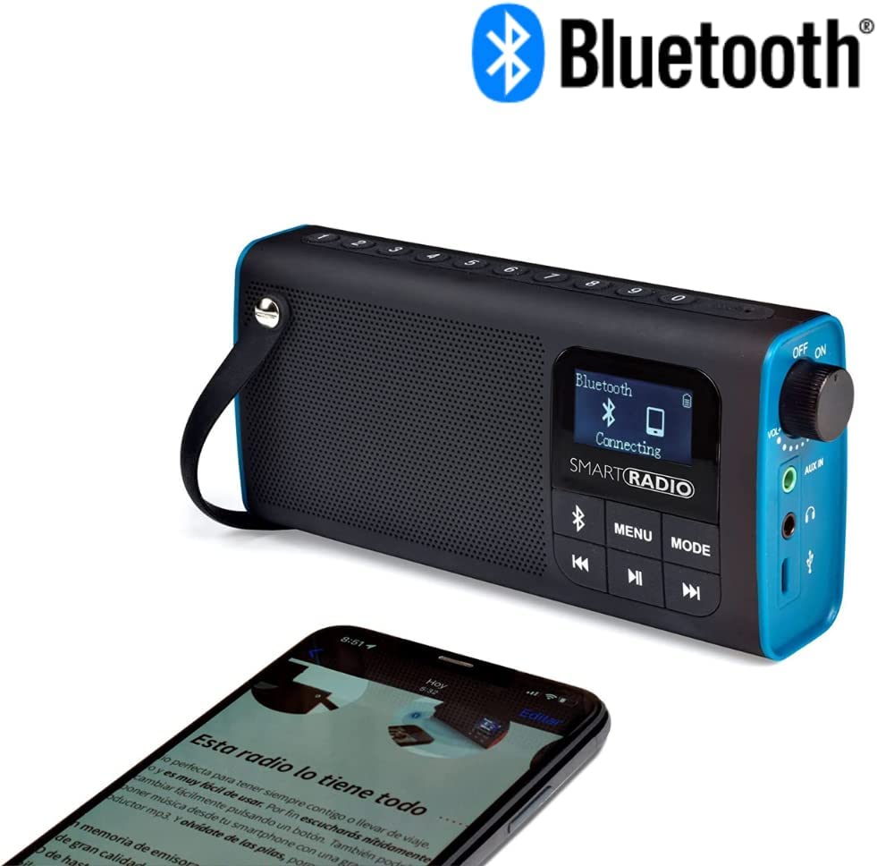 Radio FM con altavoz Bluetooth y batería Recargable